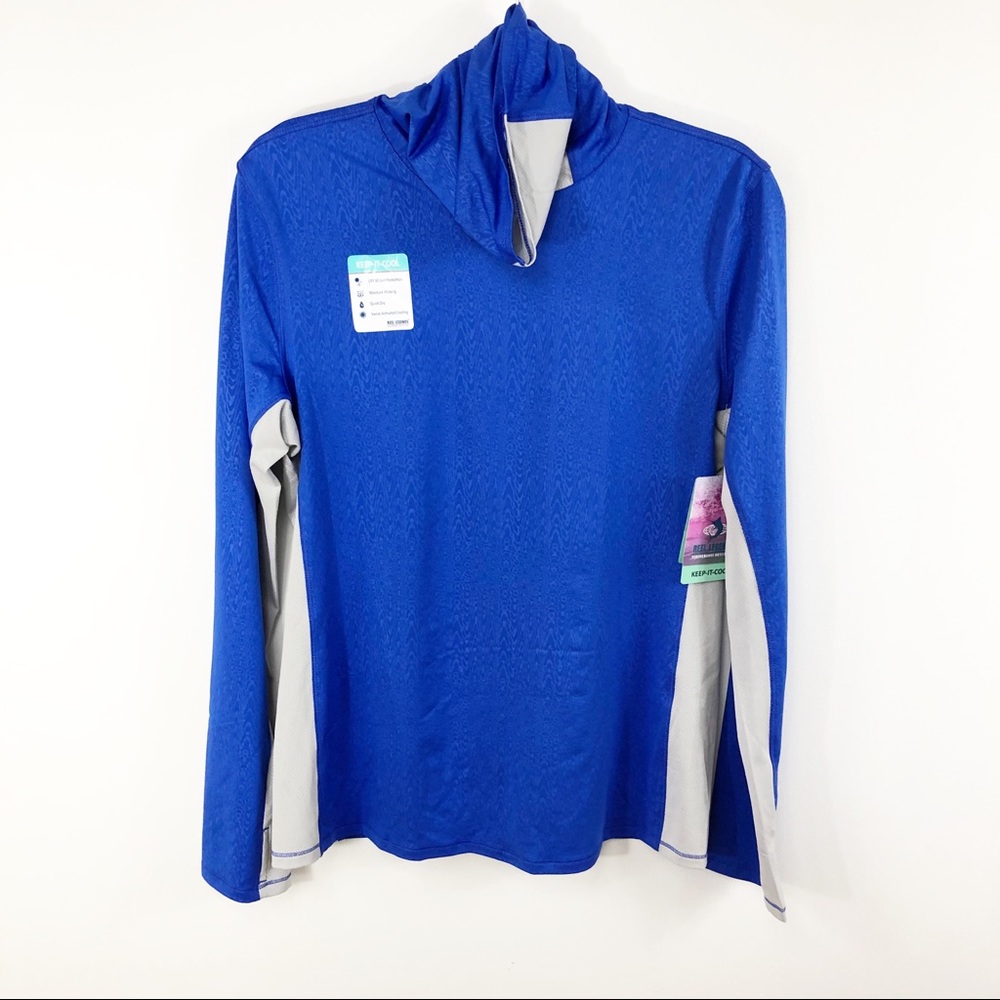 Reel Legends Keep-it-Cool sonic Web Cowl Neck Top